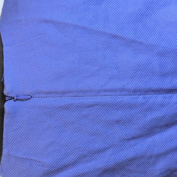 J. Crew Pleated A Line Sleeveless Blue Chevron Blue Cotton Dress, size 10 NWT - Picture 6 of 12